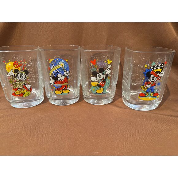 McDonald's Walt Disney Mickey Mouse Set of 4 Glass Cups 2000 Studios - Picture 1 of 12